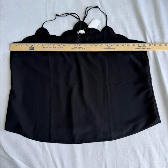 J. Crew Scalloped cami top Black Size 22 plus women’s tank relaxed Flowy NEW - Picture 9 of 9